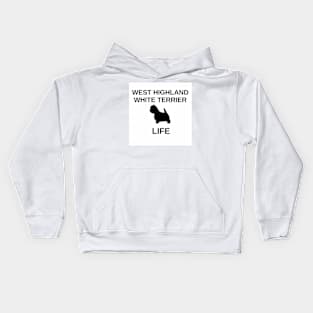 west highland white terrier life with silhouette Kids Hoodie